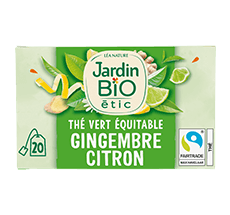 Thé vert gingembre citron  bio Extraits de citron et citron vert bio